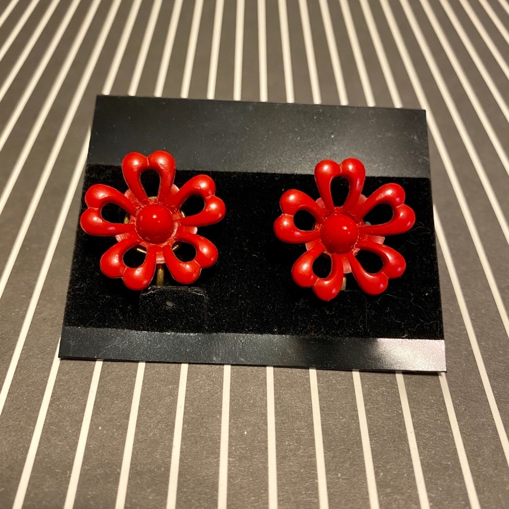 Vtg 1950s Earrings 🖤 - Picture 2 of 4